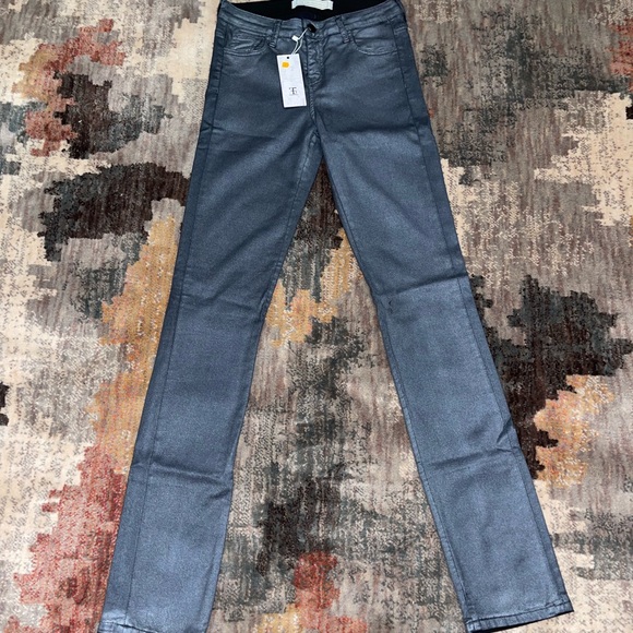 75 Fauburg Jean Dark Gun metal denim jeans Nwt - Picture 3 of 10